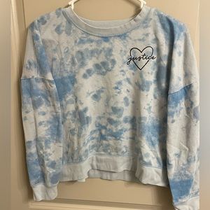 Blue tie dye justice pajama top size large